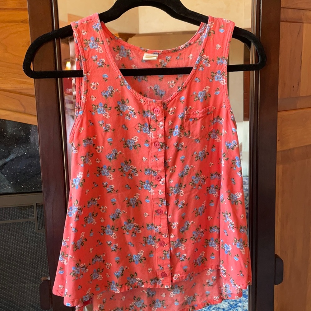 Tucker + Tate Juniors floral coral tank top